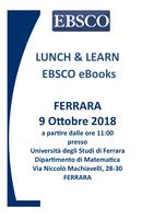 Lunch & Learn: incontro formativo sugli ebooks  Ebsco